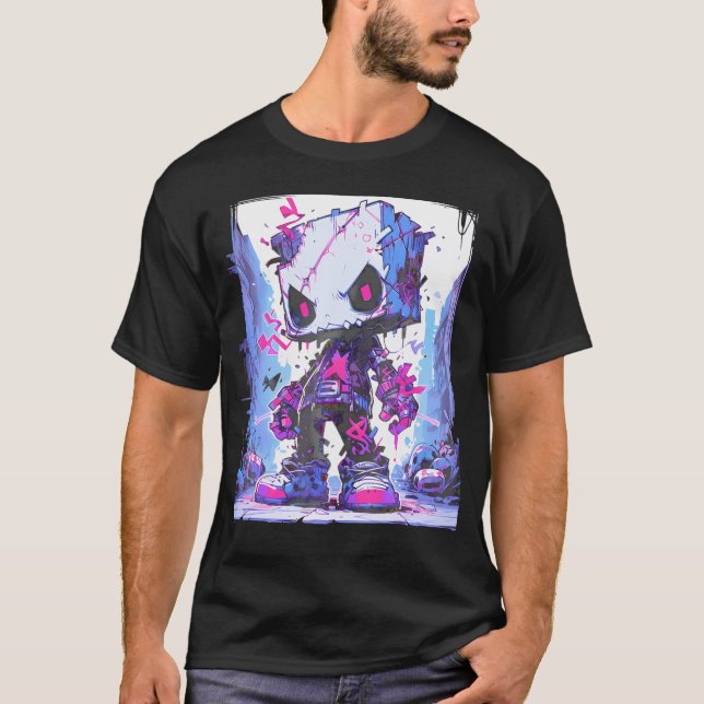 Funny Monster Cute Cartoon Comic Halloween Graffit T-Shirt (Front)