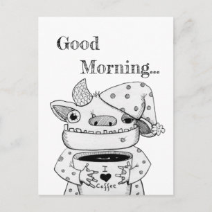 Funny Monster Drawing / Good Morning Postcard