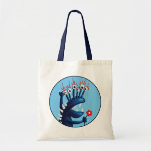 Funny Monster Flower Blue Kids Tote Bag