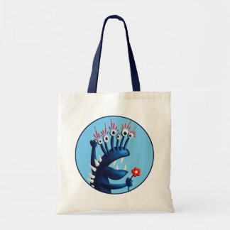 Funny Monster Flower Blue Kids Tote Bag