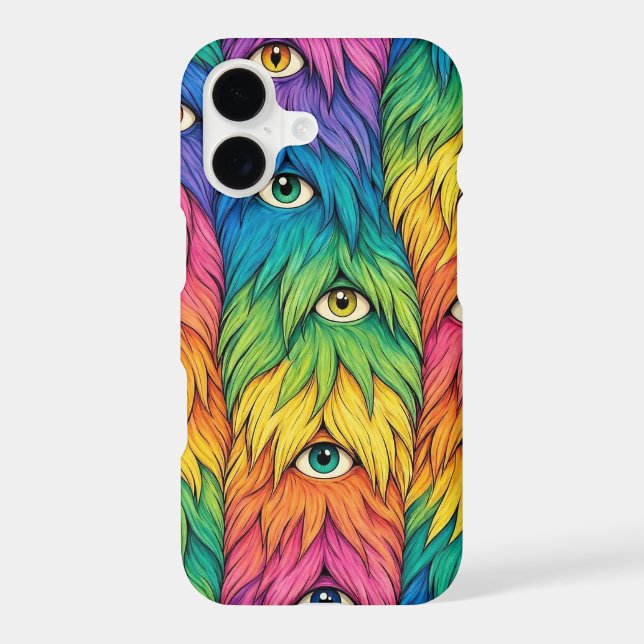 Funny Monster | Furry Rainbow Creatures Phone Case (Back)