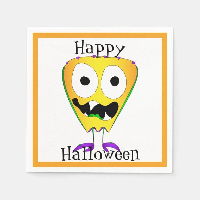 Funny, Monster, Halloween Napkin (Front)