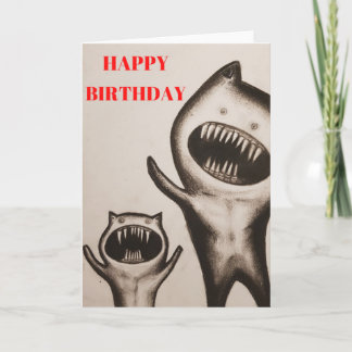 FUNNY MONSTER HAPPY BIRTHDAY CARD
