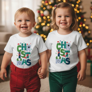Funny Monster Letters Christmas Toddler Cute Holid Baby T-Shirt