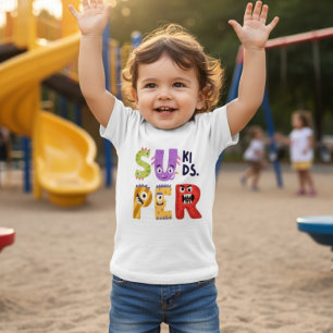 Funny Monster Letters 'Super Kids' Baby T-Shirt