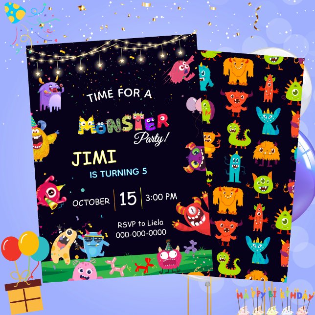 Funny Monster party kids Birthday Invitation  (Creator Uploaded)