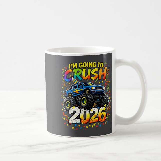 Funny Monster Truck New Years Kids Crush 2026 Part Coffee Mug (Right)