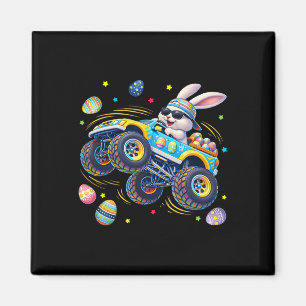 Funny Monster Truck Rabbit Easter Men Boy Toddler Magnet