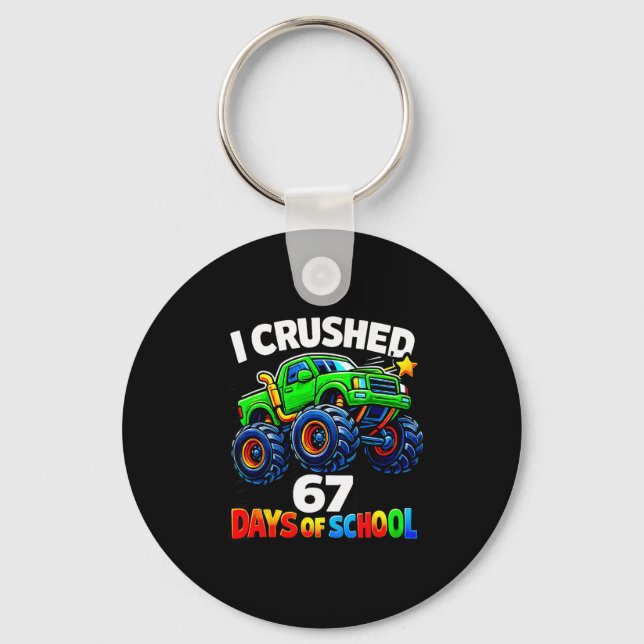 Funny Monster Truck Six Seven Meme Boys Kids Schoo Key Ring (Front)