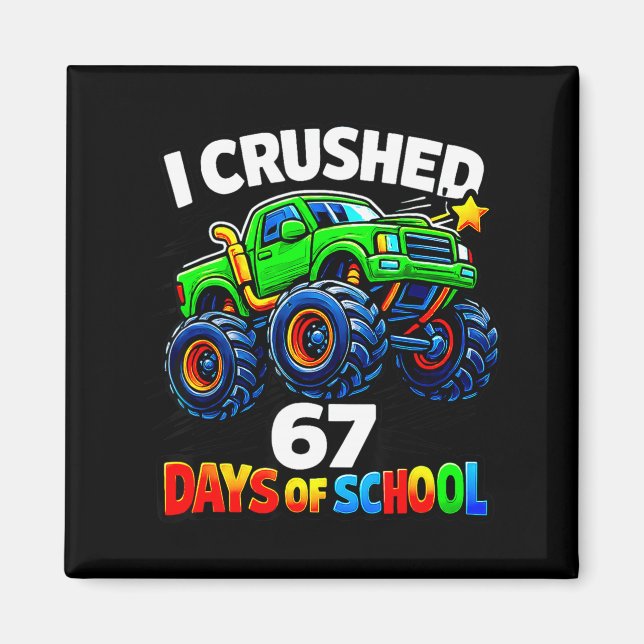 Funny Monster Truck Six Seven Meme Boys Kids Schoo Magnet (Front)