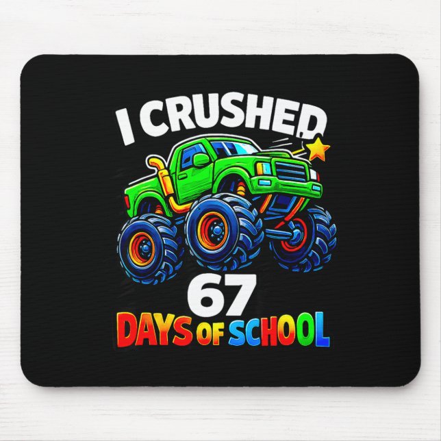 Funny Monster Truck Six Seven Meme Boys Kids Schoo Mouse Mat (Front)