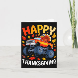 Funny Monster Truck Turkey Happy Thanksgiving For Card