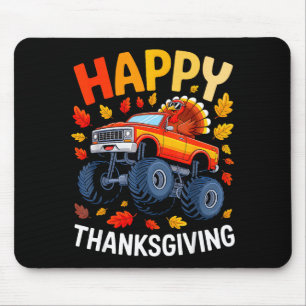 Funny Monster Truck Turkey Happy Thanksgiving For Mouse Mat