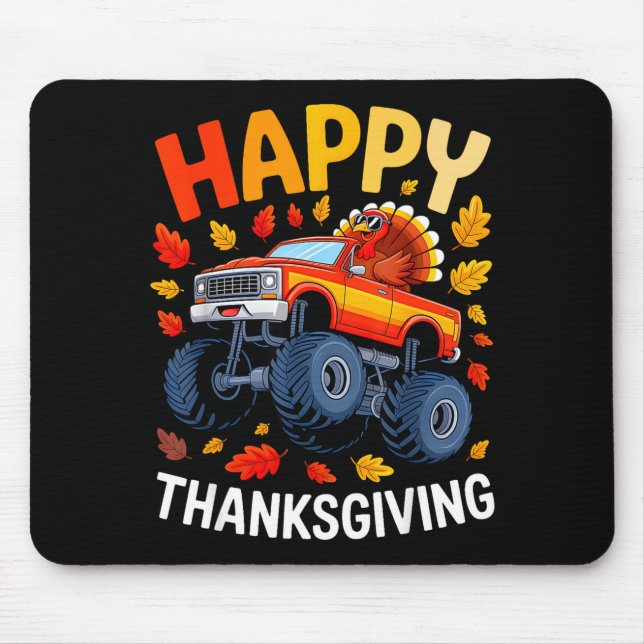 Funny Monster Truck Turkey Happy Thanksgiving For  Mouse Mat (Front)
