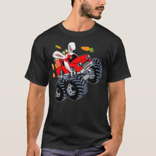 Funny Monster Truck With Bunny Ears Easter Egg Eas T-Shirt