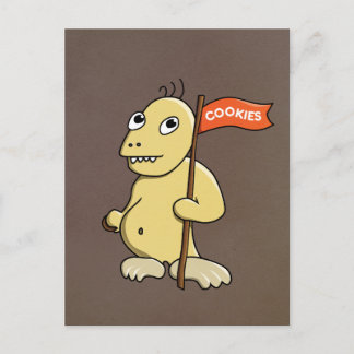 Funny Monster With Cookie Postcard