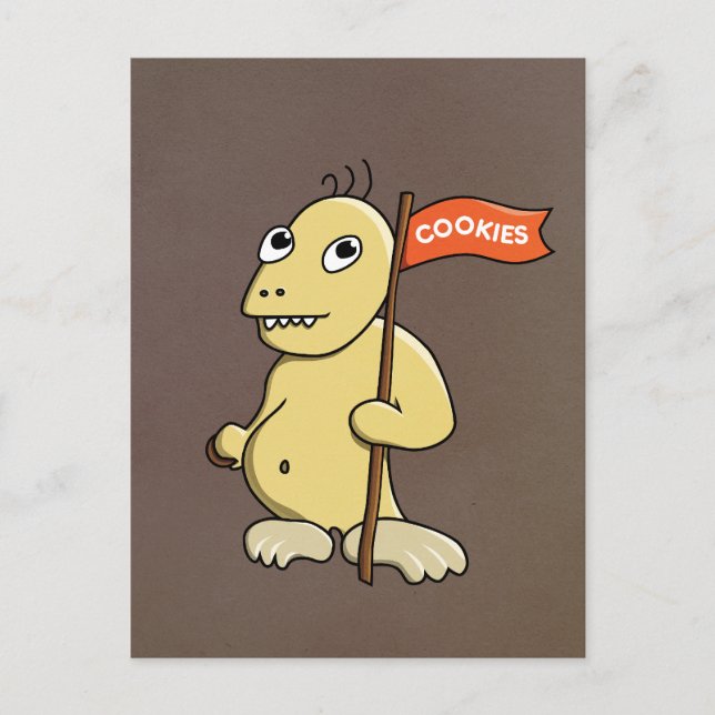 Funny Monster With Cookie Postcard (Front)