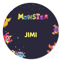 Funny MonsterKids Birthday Party Stickers