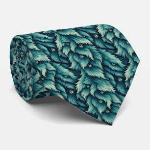 Funny Monsters Abstract Furry Creatures Tie