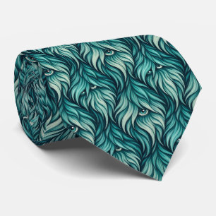 Funny Monsters Abstract Furry Creatures Tie