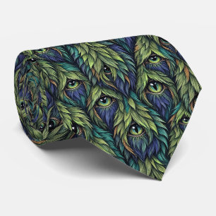 Funny Monsters Abstract Furry Creatures Tie