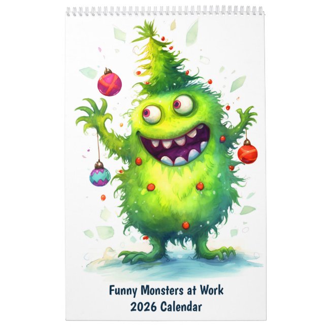 Funny Monsters at Work – Kids 2026 Calendar (Cover)