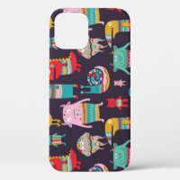 Funny Monsters Cartoon Seamless Pattern