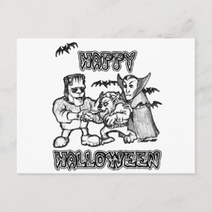 Funny Monsters - Halloween Postcard
