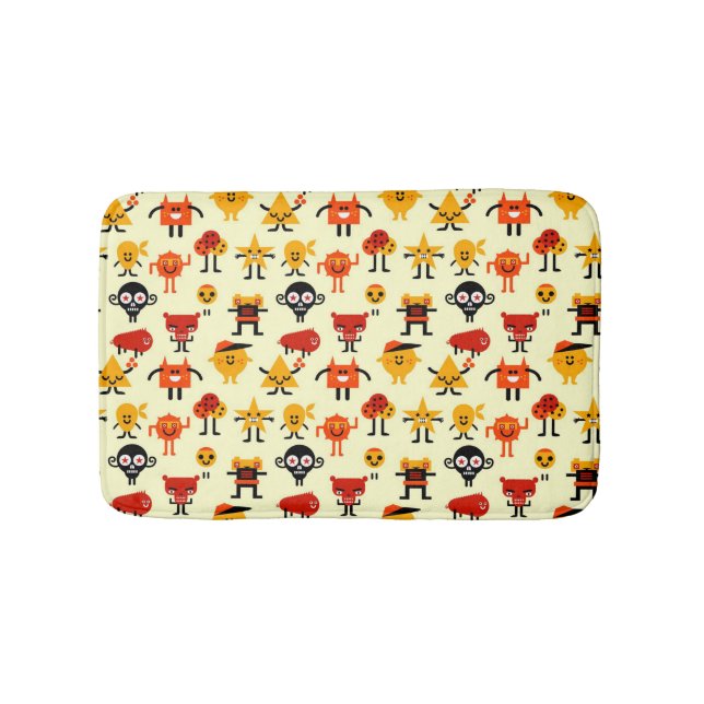 Funny monsters pattern bath mat (Front)