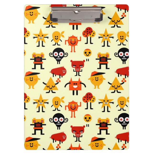 Funny monsters pattern clipboard (Front)