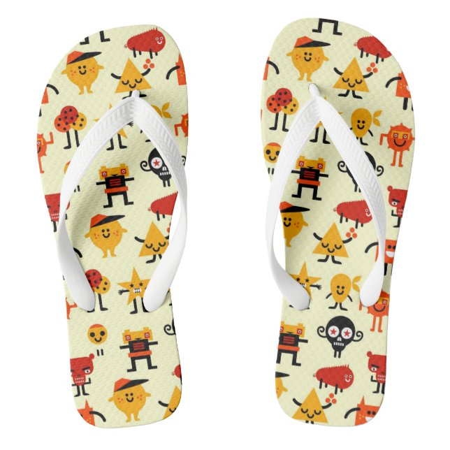 Funny monsters pattern flip flops (Footbed)