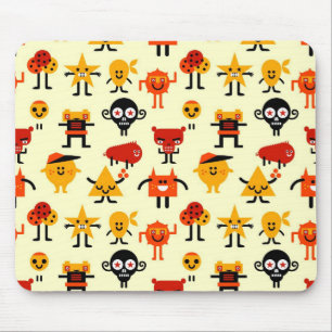 Funny monsters pattern mouse mat