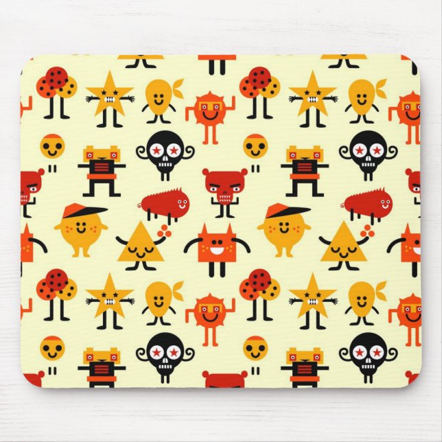 Funny monsters pattern mouse mat (Front)