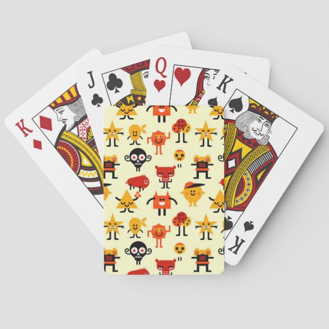 Funny monsters pattern playing cards (Back)