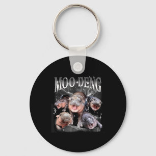 Funny Moo-deng Baby Pygmy Hippo Cute Zoo For Famil Key Ring