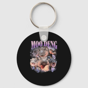 Funny Moo-deng Baby Pygmy Hippo Cute Zoo For Famil Key Ring