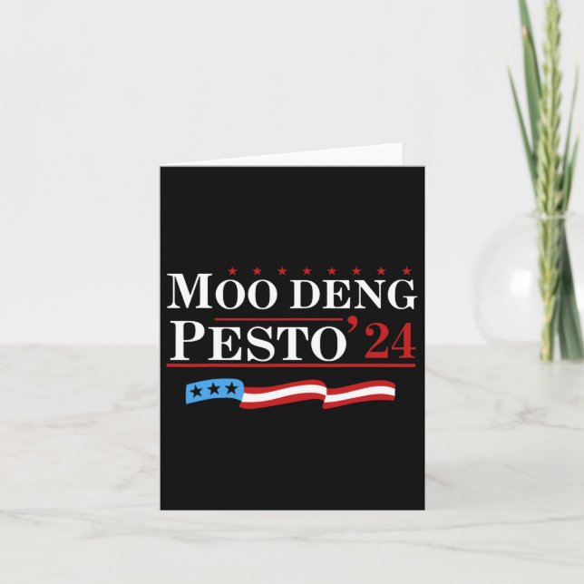 Funny Moo Deng Pesto 24 Penguin Ba  Card (Front)