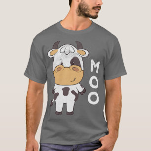Funny Moo Farm Animal Farmer Cow Kawaii T-Shirt