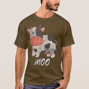 Funny Moo Kawaii Cow Farm Animal Farmer Cow T-Shirt