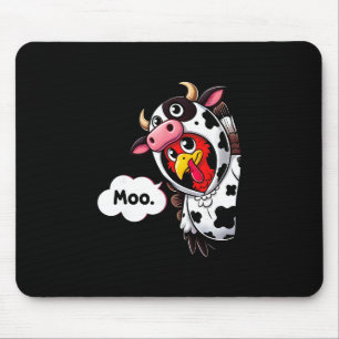 Funny Moo Turkey Cow Costume Thanksgiving Men Wome Mouse Mat