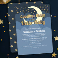 Funny Moon and Stars Goodbye Sleep Baby Shower