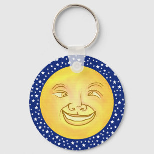 Funny Moon Man Outer Space Vintage Key Ring