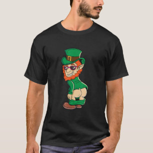Funny Mooning Leprechaun Butt St Patricks Day Iris T-Shirt