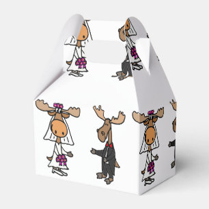 Funny Moose Bride and Groom Favour Box