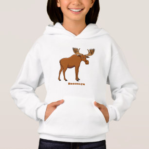 Funny moose cartoon illustration