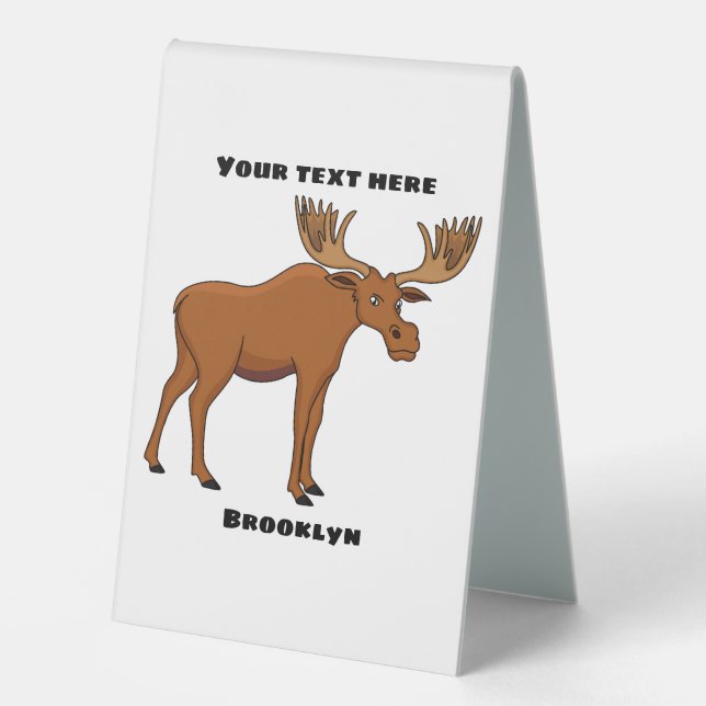 Funny moose cartoon illustration  (Front)