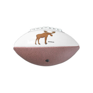 Funny moose cartoon illustration american football