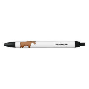 Funny moose cartoon illustration black ink pen