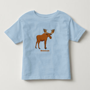 Funny moose cartoon illustration toddler T-Shirt