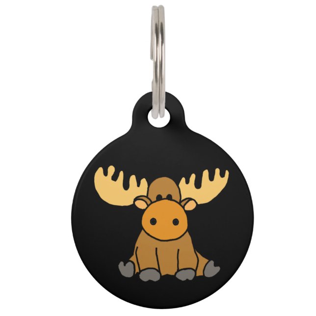 Funny Moose Cartoon Pet Tag (Front)